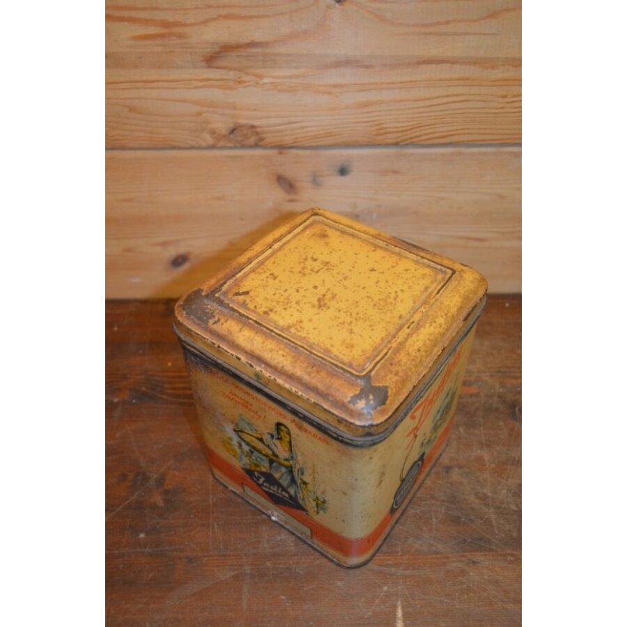 Vierkant kruidenblik van India Gewürzwerk GmbH Osnabrück – vintage blik Duitsland-7
