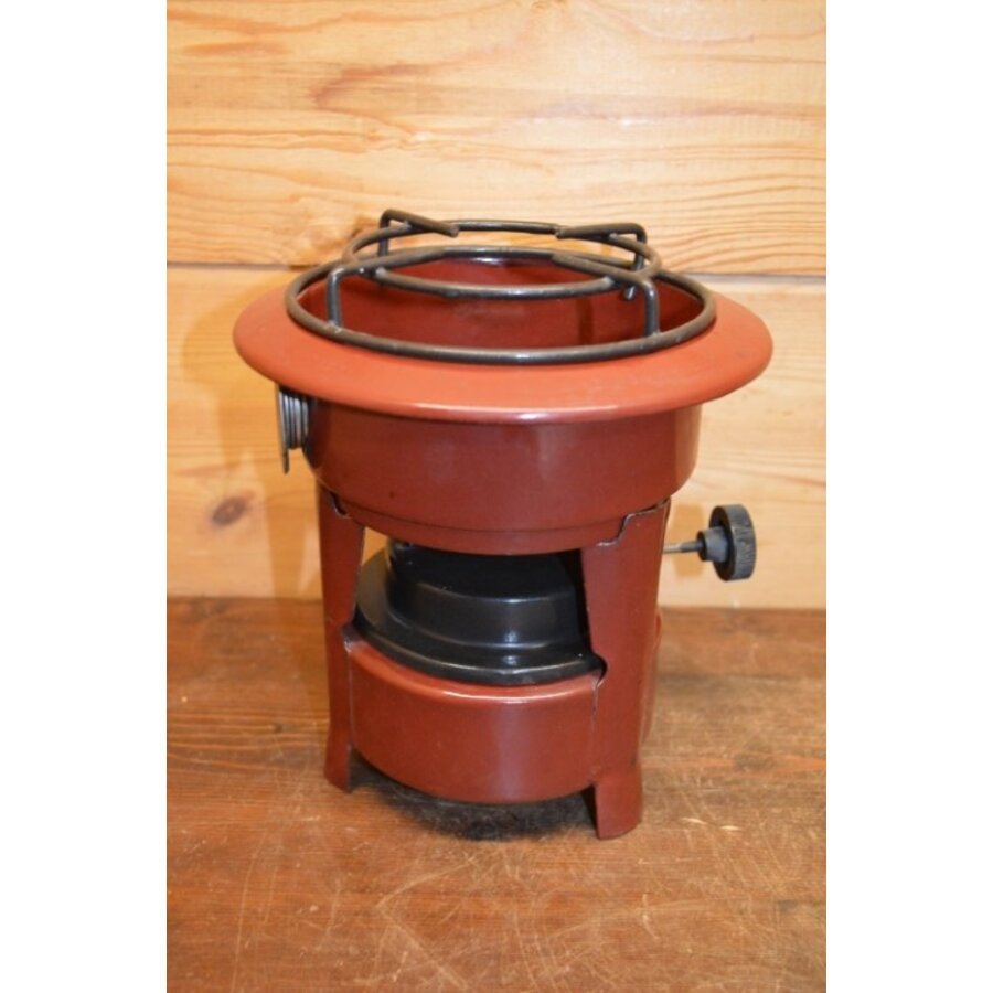 Emaillen oliestel met 1 pit – donkerroodbruin petroleumstel als decoratie-1