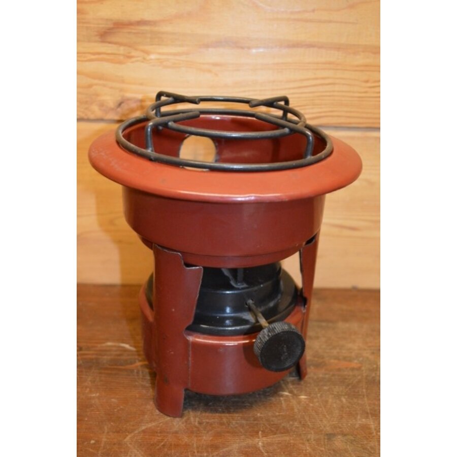 Emaillen oliestel met 1 pit – donkerroodbruin petroleumstel als decoratie-2