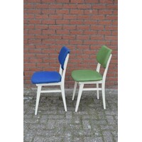 thumb-Set van 2 teakhouten keukenstoelen met kunstleren bekleding – Vintage jaren 50 stijl-3