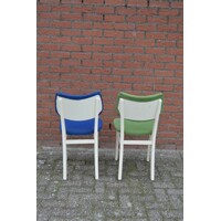 thumb-Set van 2 teakhouten keukenstoelen met kunstleren bekleding – Vintage jaren 50 stijl-4