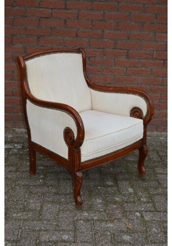 Klassieke mahoniehouten fauteuil 