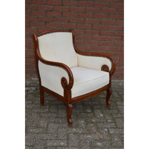 Klassieke mahoniehouten fauteuil 