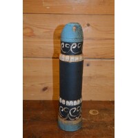 thumb-Vintage houten muurvaas – Handbeschilderde rustieke vaas met bloemenmotief-4