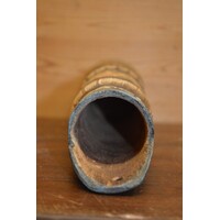 thumb-Vintage houten muurvaas – Handbeschilderde rustieke vaas met bloemenmotief-6