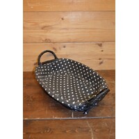 thumb-Ovaal zwart mandje van wilgentenen – Met handgreepjes en gestippeld doekje-4