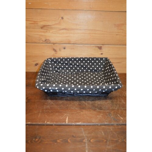 Zwart rechthoekig mandje van wilgentenen 