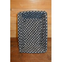 thumb-Rechthoekig zwart mandje van wilgentenen met gestippelde bekleding-5