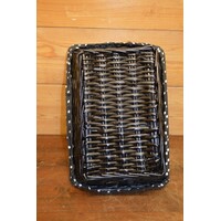 thumb-Rechthoekig zwart mandje van wilgentenen met gestippelde bekleding-6