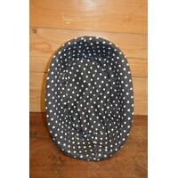 thumb-Ovaal zwart mandje van wilgentenen met gestippelde bekleding-5