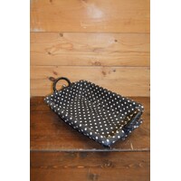 thumb-Rechthoekig zwarte mand met gestippelde bekleding – Vlechtwerk van wilgentenen-3