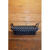 thumb-Rechthoekig zwarte mand met gestippelde bekleding – Vlechtwerk van wilgentenen-4