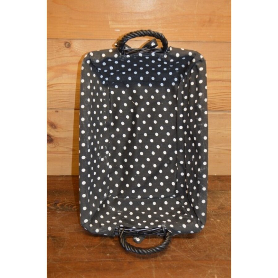 Rechthoekig zwarte mand met gestippelde bekleding – Vlechtwerk van wilgentenen-5