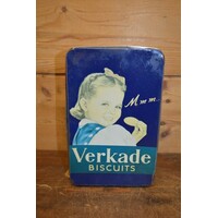 thumb-Donkerblauw Verkade koekblik met meisje met de strik – Nostalgisch design-1