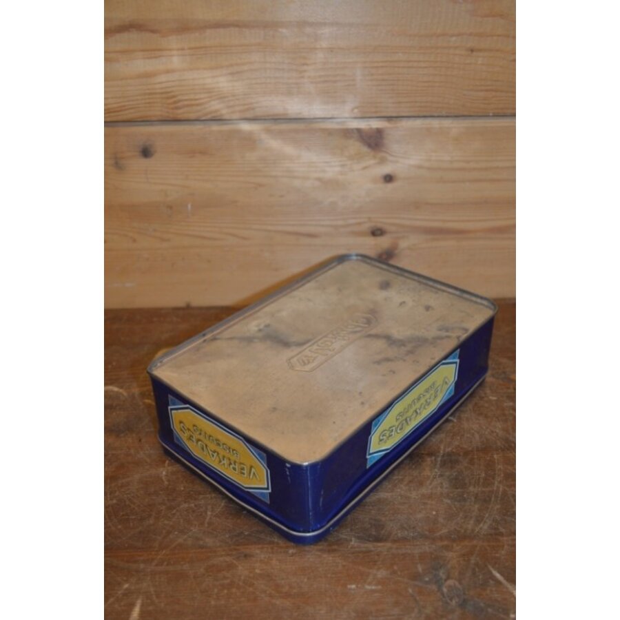 Donkerblauw Verkade koekblik met meisje met de strik – Nostalgisch design-5