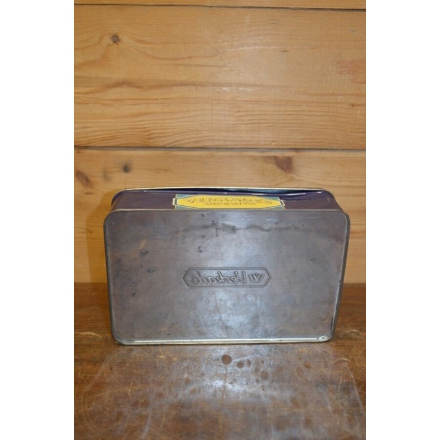 Donkerblauw Verkade koekblik met meisje met de strik – Nostalgisch design-6