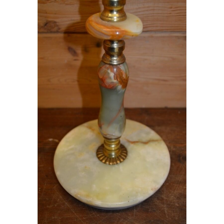 Decoratieve staande asbak van messing en onyxmarmer – Hollywood Regency-stijl-4