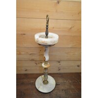 thumb-Decoratieve staande asbak van messing en onyxmarmer – Hollywood Regency-stijl-5
