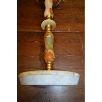 thumb-Decoratieve staande asbak van messing en onyxmarmer – Hollywood Regency-stijl-9