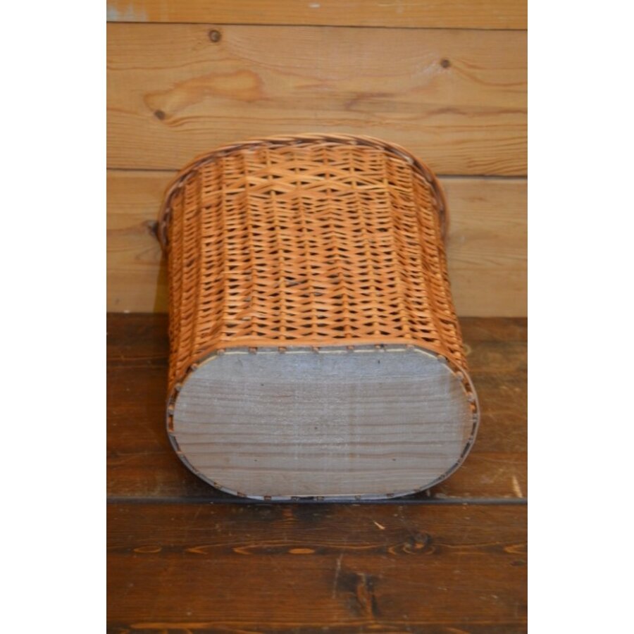 Handgevlochten prullenmand van wilgentenen – Natuurlijke lichtbruine rieten mand-4