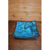 thumb-Aardewerken serveerschaal met glasmozaïek – Handgemaakt in Indonesië-1