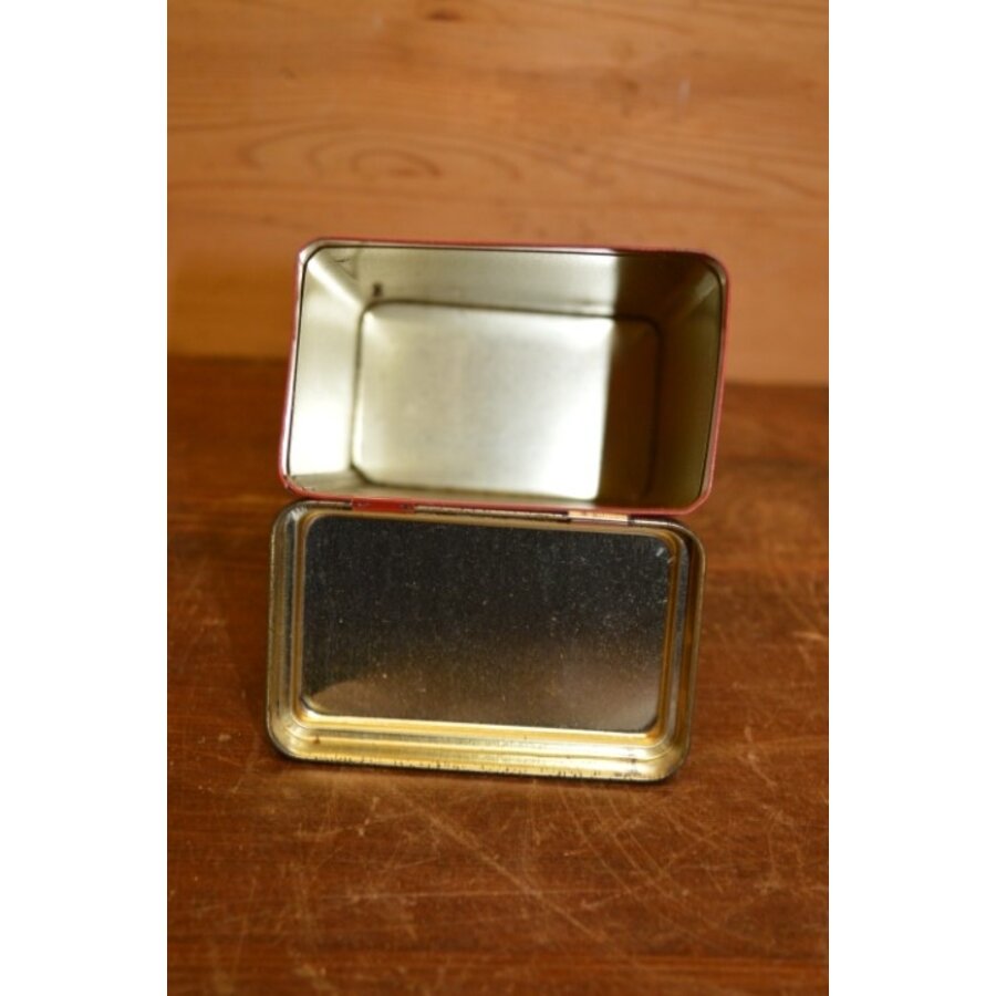 Nederlands snoepblik Rademaker’s Haagsche Hopjes – Rood-goud gestreept-5