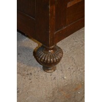 thumb-Kleine eikenhouten Art Deco kast met glas-in-lood deuren-8