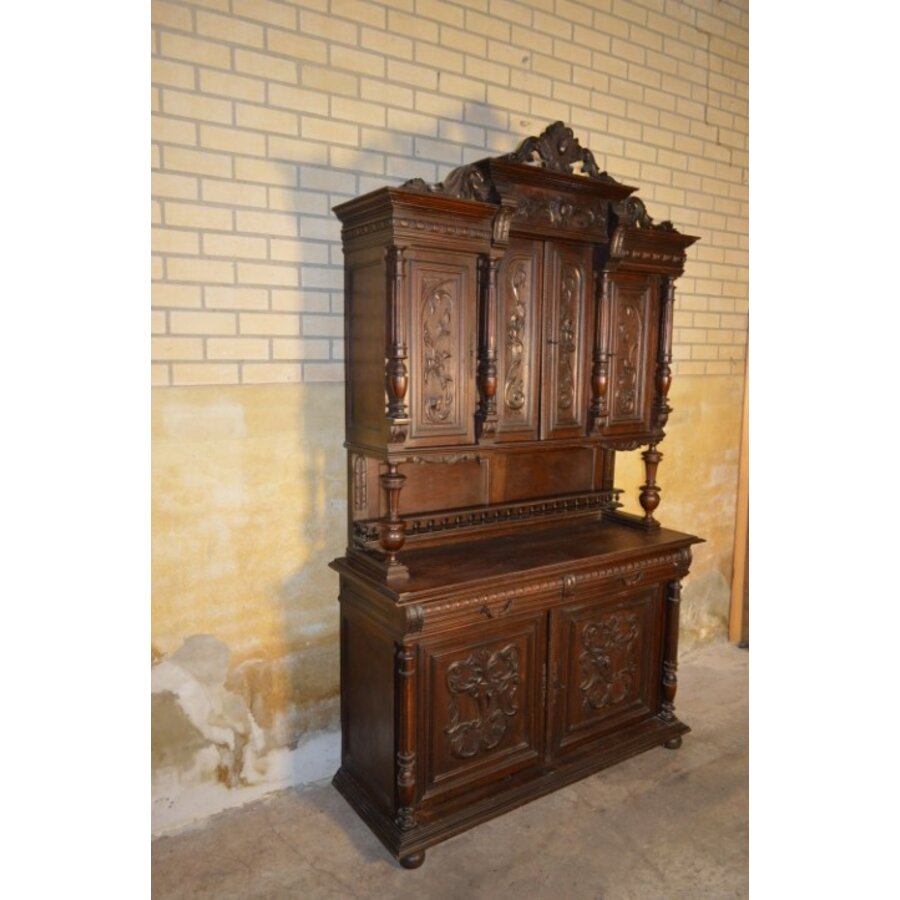 Prachtig Frans keukenbuffet uit de 19e eeuw – eikenhout met fineer-2