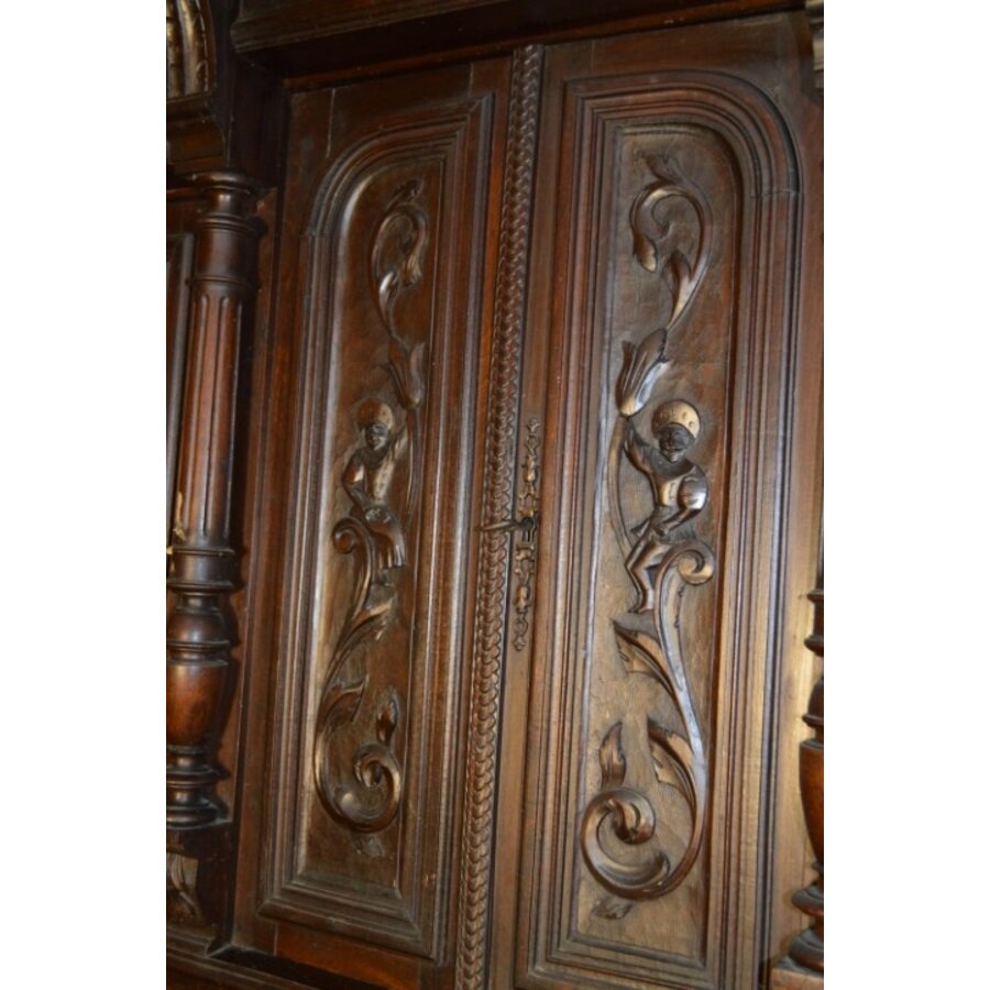 Prachtig Frans keukenbuffet uit de 19e eeuw – eikenhout met fineer-3