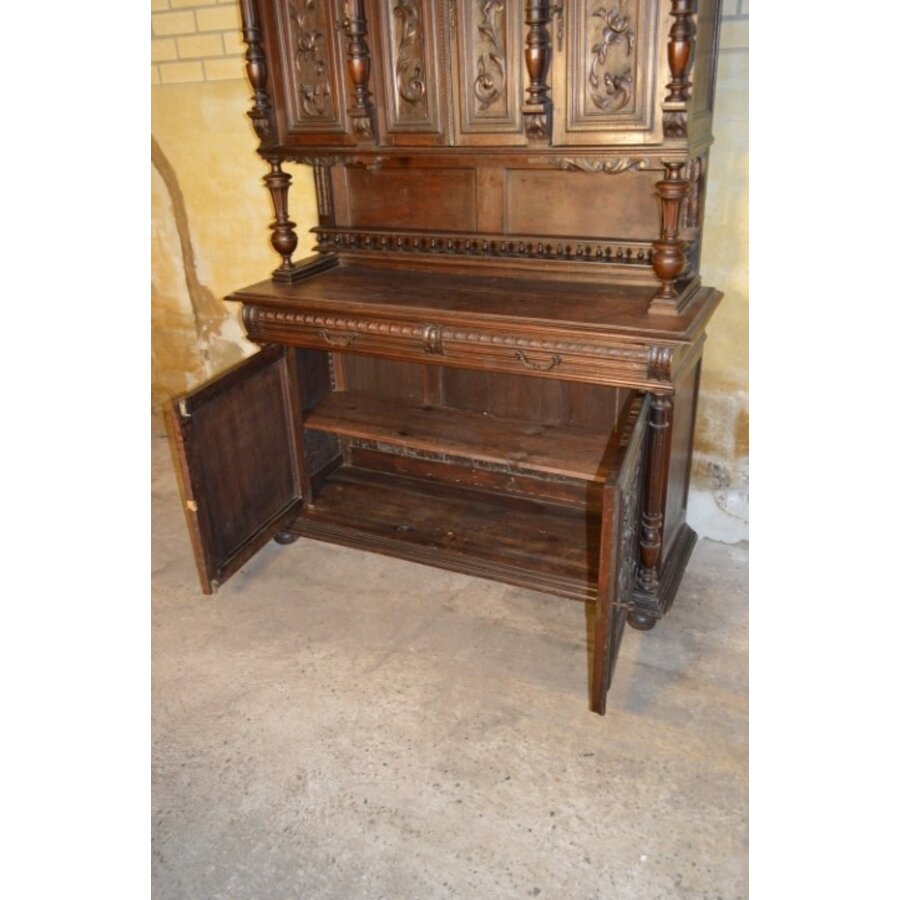 Prachtig Frans keukenbuffet uit de 19e eeuw – eikenhout met fineer-9