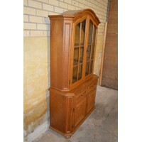 thumb-Schitterende kleine grenen buffetkast met ramen en lades-1