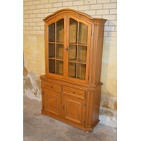 thumb-Schitterende kleine grenen buffetkast met ramen en lades-3