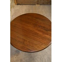 thumb-Ronde eikenhouten salontafel met Yugo onderstel – donkerbruine afwerking-2