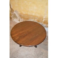 thumb-Ronde eikenhouten salontafel met Yugo onderstel – donkerbruine afwerking-3