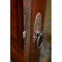 thumb-Antieke garderobekast van massief mahoniehout met wortelnotenhout en facetrand spiegels-6