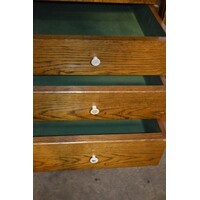 thumb-Eiken mid-century highboard met gecanneleerde deur-6