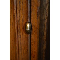 thumb-Eiken mid-century highboard met gecanneleerde deur-7