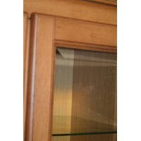 thumb-Blank eiken buffetkast met vitrine, facetglas en zes lades-4