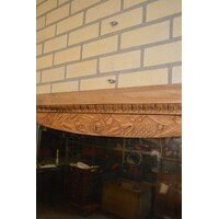 thumb-Antieke massief eiken commode met marmeren blad en spiegelopzet-3