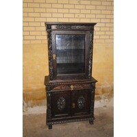 thumb-Antieke Italiaanse eikenhouten boekenkast uit 1870 in Renaissance stijl-2