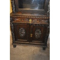 thumb-Antieke Italiaanse eikenhouten boekenkast uit 1870 in Renaissance stijl-5