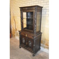 thumb-Antieke Italiaanse eikenhouten boekenkast uit 1870 in Renaissance stijl-1