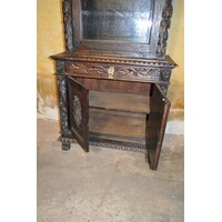 thumb-Antieke Italiaanse eikenhouten boekenkast uit 1870 in Renaissance stijl-8