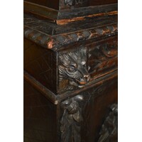 thumb-Antieke Italiaanse eikenhouten boekenkast uit 1870 in Renaissance stijl-10