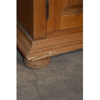 thumb-Massief grenenhouten hoog dressoir met glasdeurtjes en laden-6