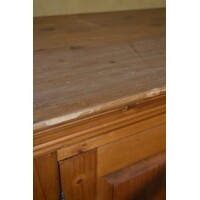 thumb-Massief grenenhouten hoog dressoir met glasdeurtjes en laden-7