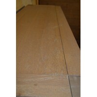 thumb-Moderne eikenhouten vitrinekast met glazen legplanken-4
