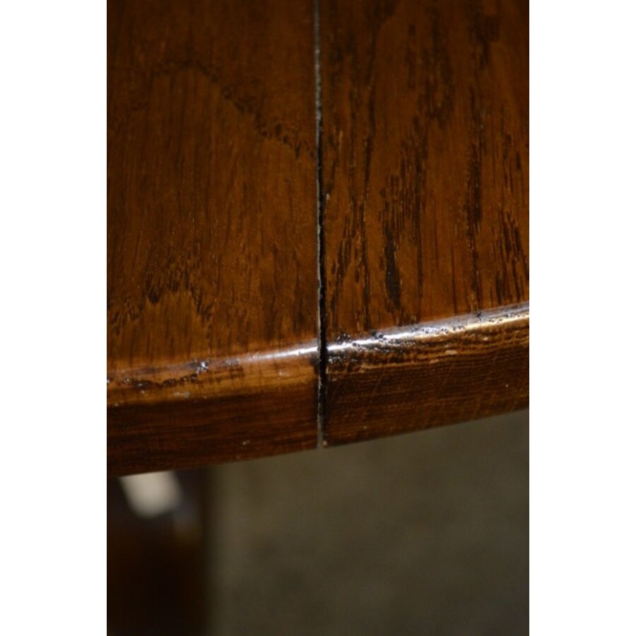 Ronde eikenhouten eettafel uit de jaren 60 – massief eiken vintage design-6