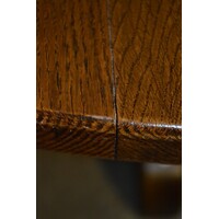 thumb-Ronde eikenhouten eettafel uit de jaren 60 – massief eiken vintage design-7