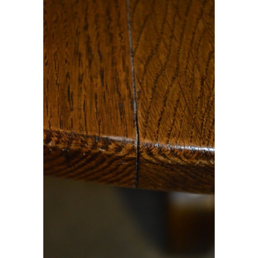 Ronde eikenhouten eettafel uit de jaren 60 – massief eiken vintage design-7